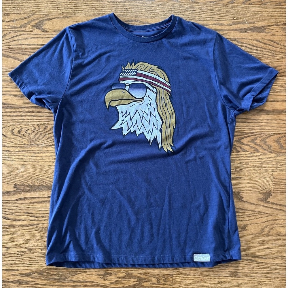 Tipsy Elves Patriotic Epic Eagle Navy Shirt‎ - USA Mullet - Men's XL